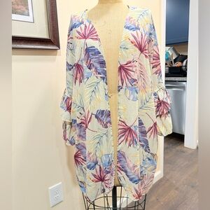 Cream and Purple Cape with Flowing Sleeves